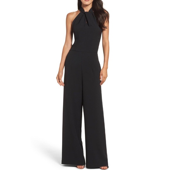 julia jordan Pants - Julia Jordan Wide Leg Twist Neck Halter Jumpsuit 8